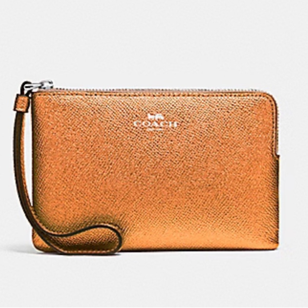 Coach 2018 F21070 RARE Orange Metallic Wristlet! AMAZING CONDITION🔥 - Picture 1 of 10
